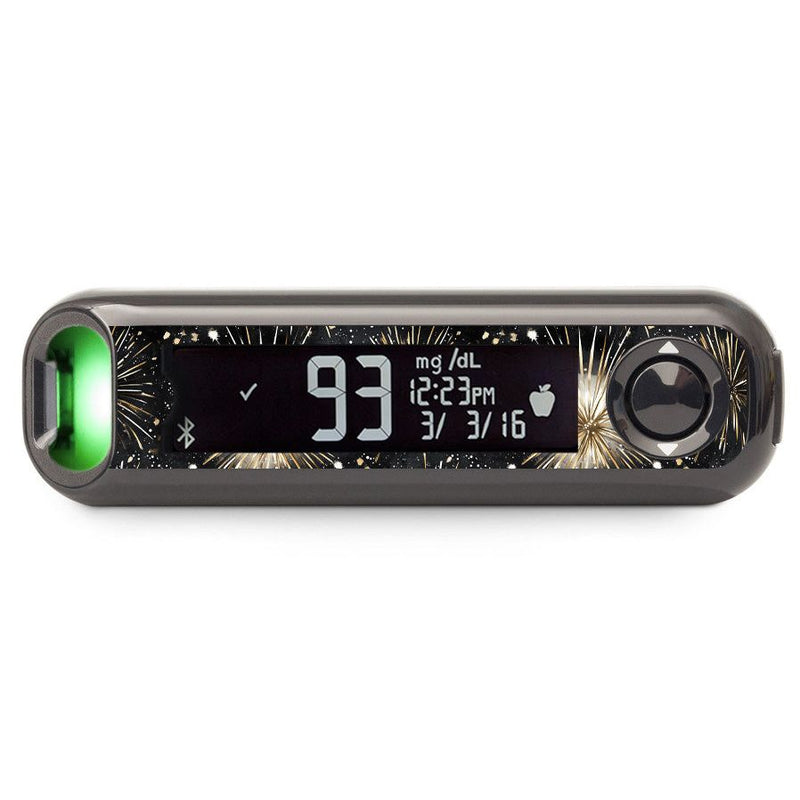 Peelz Fireworks Bayer Contour© Next One Glucometer Peelz/Stickers Black