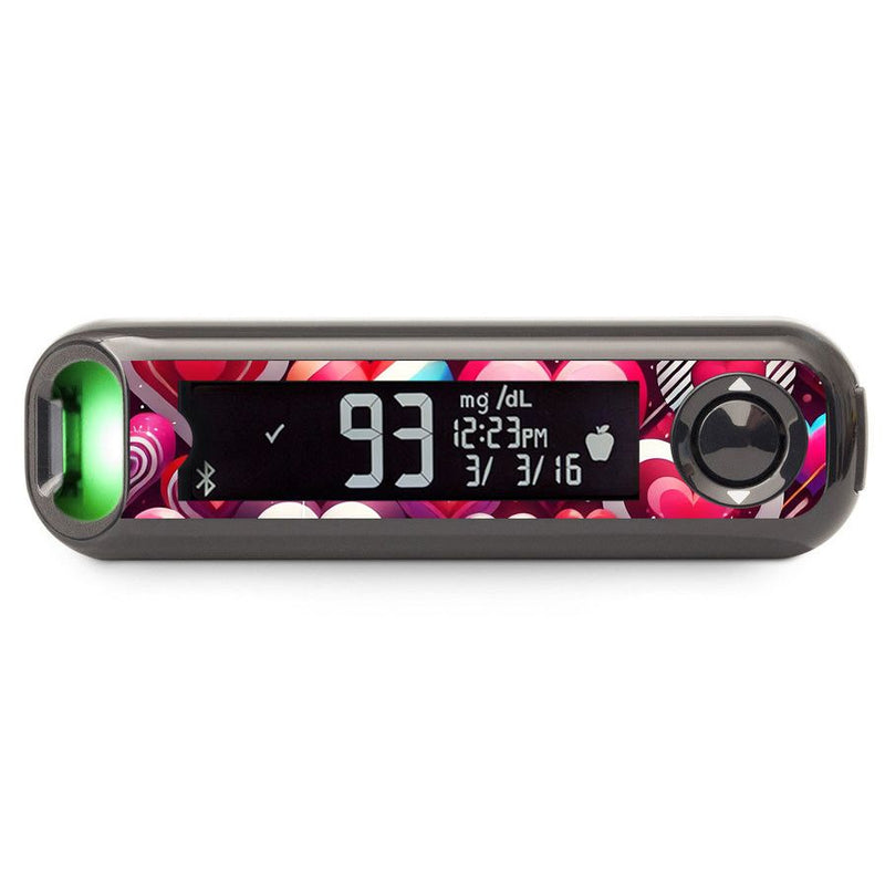 Peelz Sparkly Hearts Bayer Contour© Next One Glucometer Peelz/Stickers Dark Slate Gray
