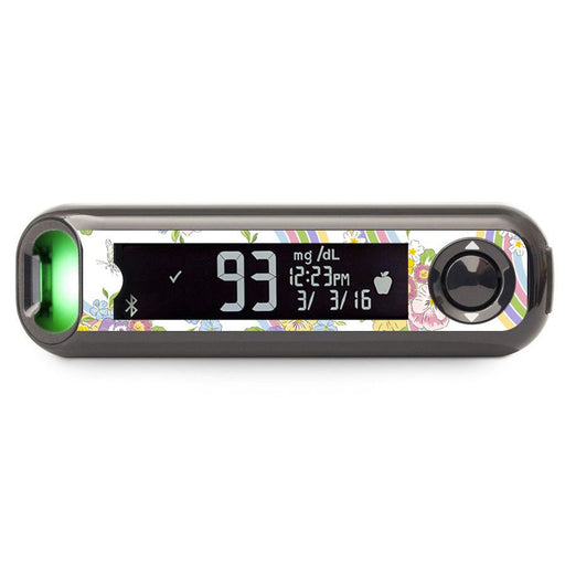 Peelz Rainbow Blooms Bayer Contour© Next One Glucometer Peelz/Stickers Dark Slate Gray