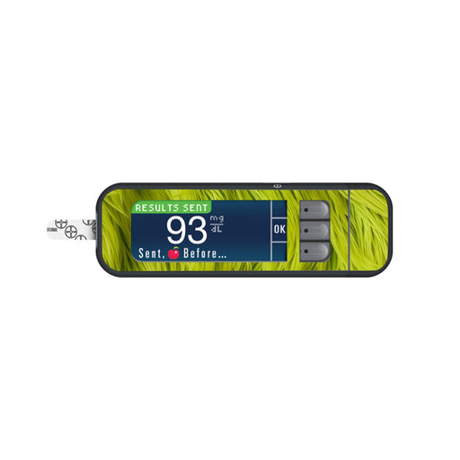 Peelz Green Fur Sticker for Bayer Contour Next Glucometer Peelz/Stickers White Smoke