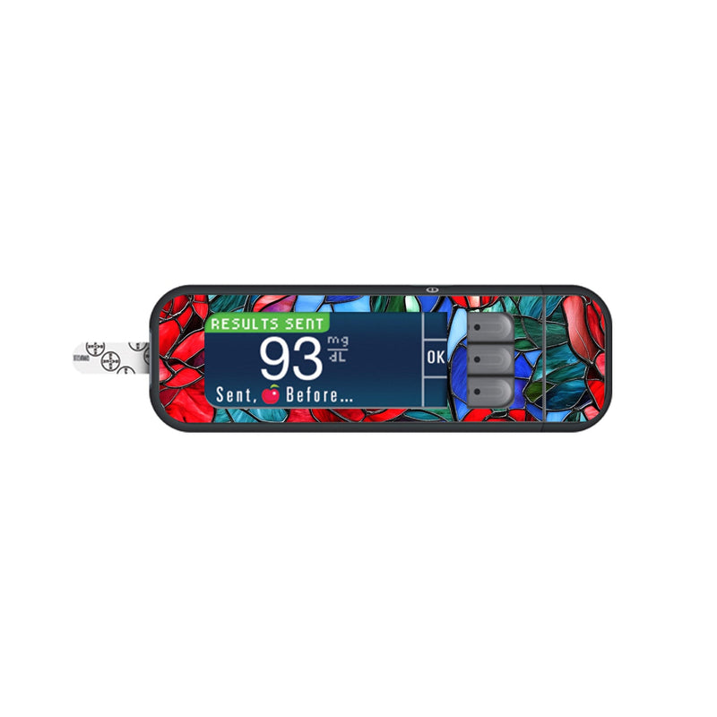Peelz Crimson Blooms Sticker for Bayer Contour Next Glucometer Peelz/Stickers White Smoke