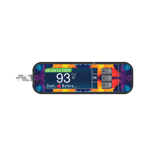 Peelz Bright Tie Dye Sticker for Bayer Contour Next Glucometer Peelz/Stickers White Smoke