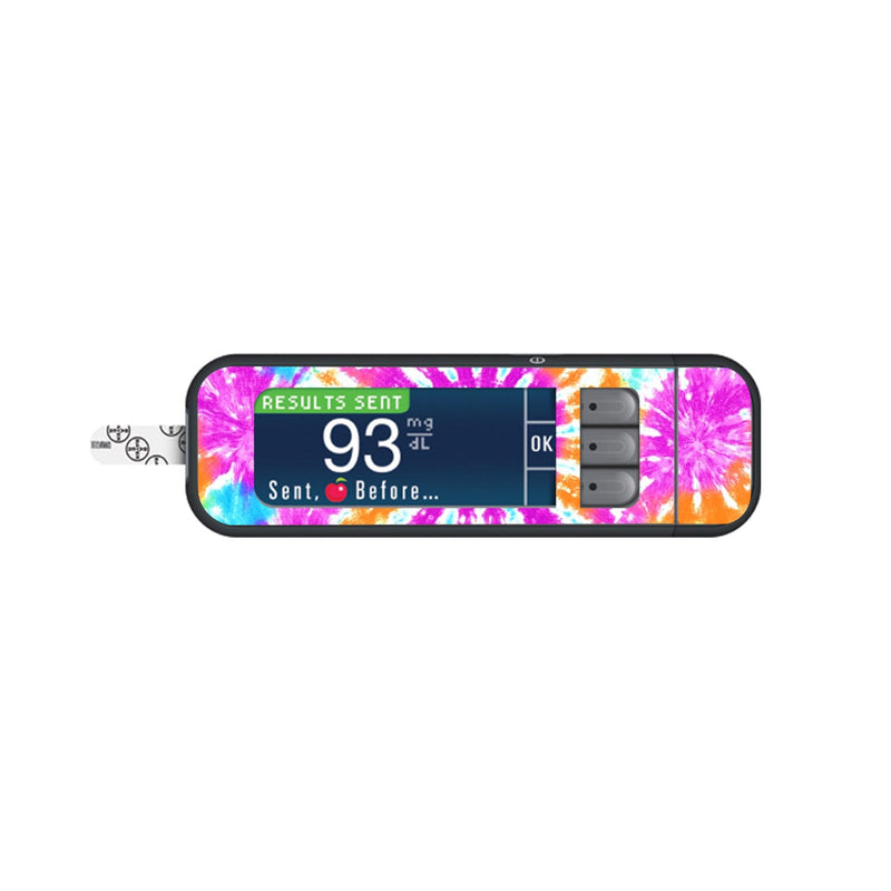 Peelz Neon Tie Dye Sticker for Bayer Contour Next Glucometer Peelz/Stickers White Smoke