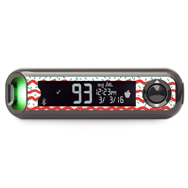 Peelz Christmas Icing Bayer Contour© Next One Glucometer Sticker - Pump Peelz Peelz/Stickers Black