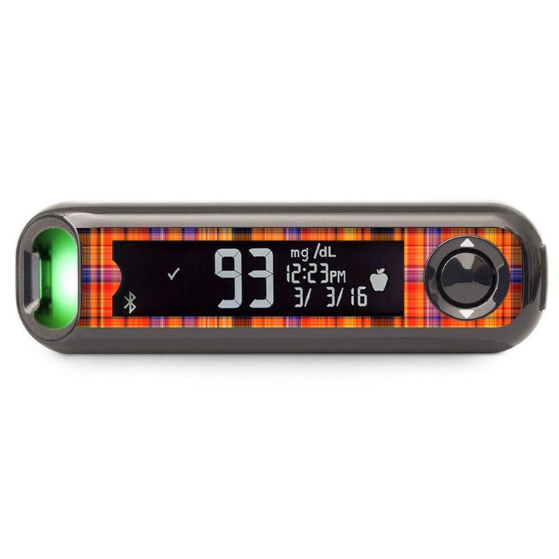 Peelz Pumpkin Plaid Bayer Contour© Next One Glucometer Sticker - Pump Peelz Peelz/Stickers Black