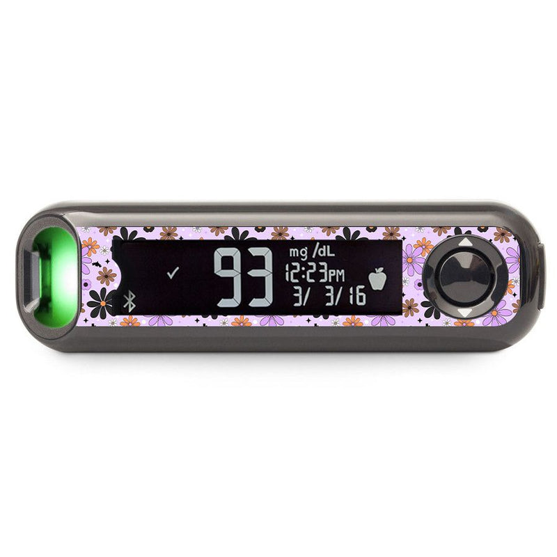 Peelz Batty Blooms Bayer Contour© Next One Glucometer Sticker - Pump Peelz Peelz/Stickers Dark Slate Gray