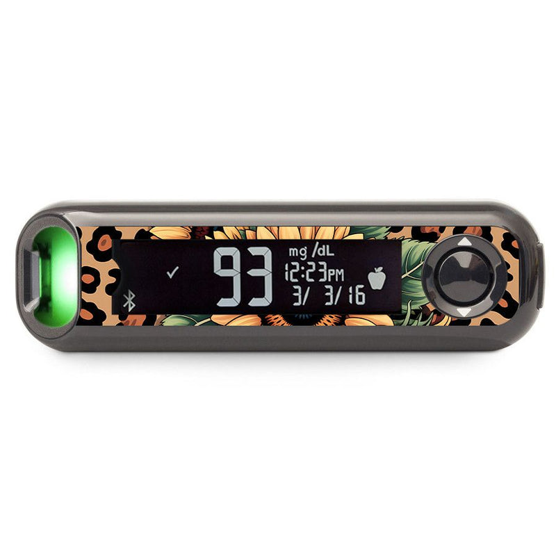 Peelz Wild Sunflower Bayer Contour© Next One Glucometer Sticker - Pump Peelz Peelz/Stickers Black