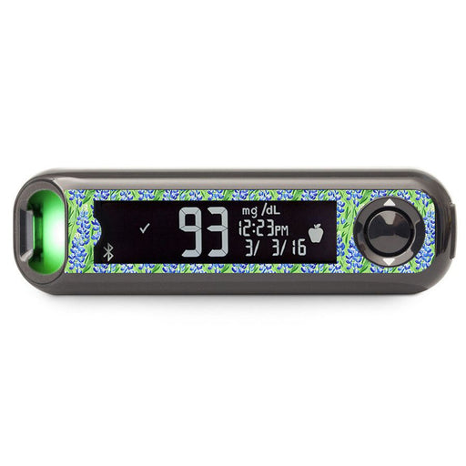 Peelz Blue Blooms Bayer Contour© Next One Glucometer Peelz/Stickers Dark Slate Gray