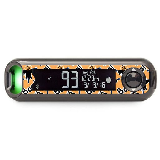 Peelz Pumpkin Boo Bayer Contour© Next One Glucometer Sticker - Pump Peelz Peelz/Stickers Black