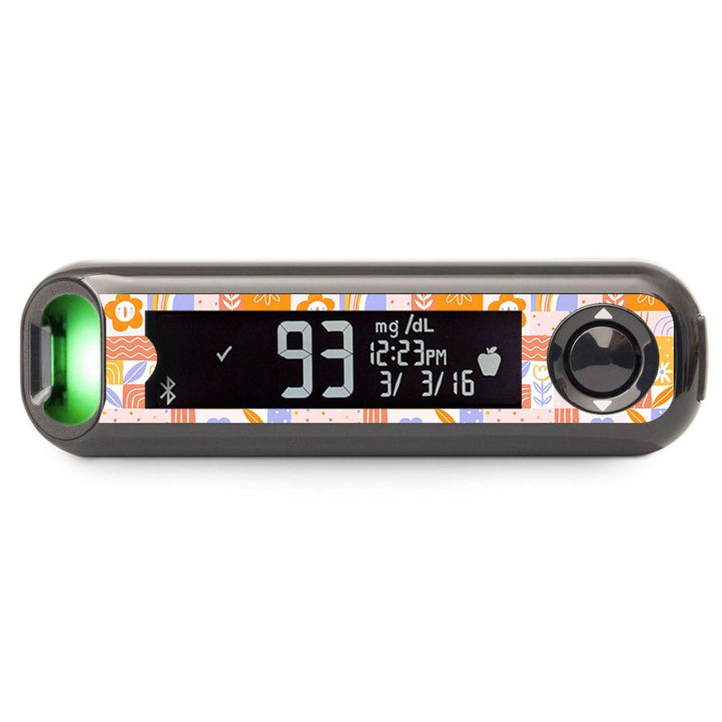 Peelz Wildflower Doodle Bayer Contour© Next One Glucometer Sticker - Pump Peelz Peelz/Stickers Dark Slate Gray
