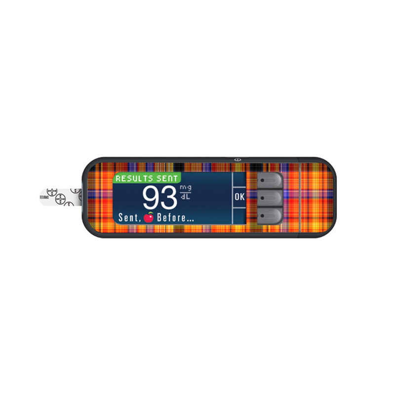 Peelz Pumpkin Plaid Bayer Contour Next Glucometer Sticker - Pump Peelz Peelz/Stickers White Smoke