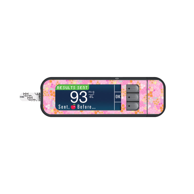 Peelz Pink Petals Bayer Contour Next Glucometer Sticker - Pump Peelz Peelz/Stickers White Smoke