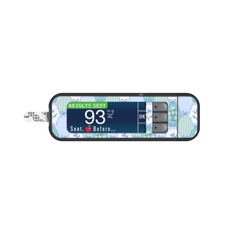 Peelz Cottage Bows Bayer Contour Next Glucometer Sticker - Pump Peelz Peelz/Stickers White Smoke