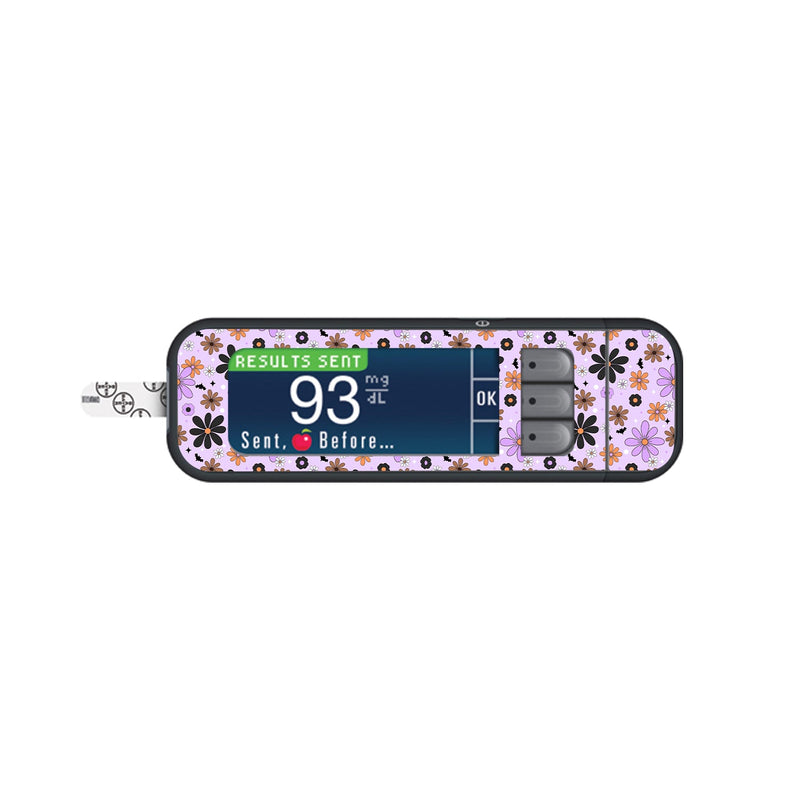Peelz Batty Blooms Bayer Contour Next Glucometer Sticker - Pump Peelz Peelz/Stickers White Smoke