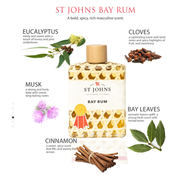 St Johns Fragrance Co LLC™ Bay Rum After Shave Dark Olive Green 4 oz - Splash - $65,8 oz - Splash  - $85,2 oz - Spray - $45,4 oz - Spray - $65