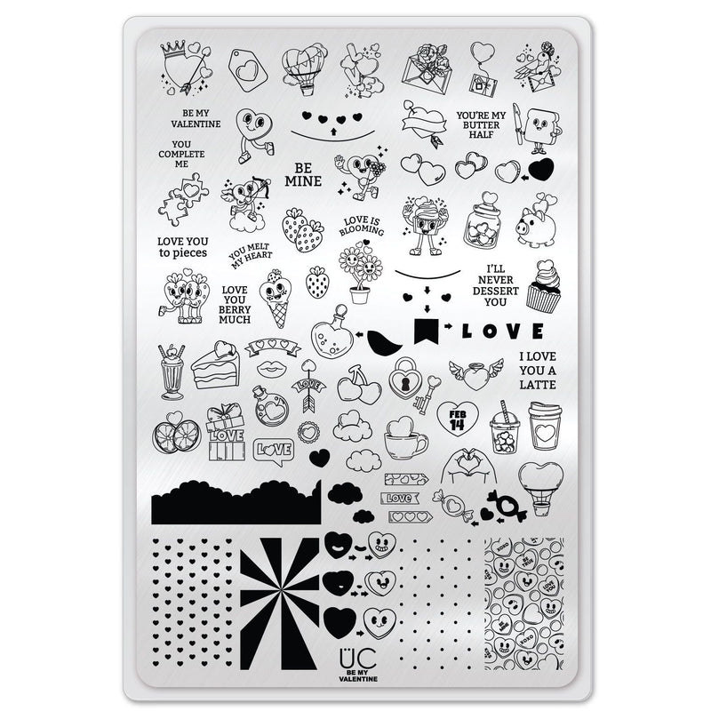 UberChic Beauty Be My Valentine Stamping Plate Light Gray