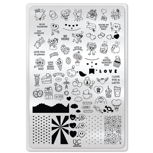 UberChic Beauty Be My Valentine Stamping Plate Light Gray