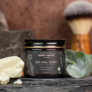 Chagrin Valley Soap & Salve After Shave & Beard Balm: Natural Scent Shave Balm Dark Olive Green 2 fl oz Jar