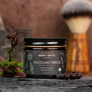 Chagrin Valley Soap & Salve After Shave & Beard Balm: Woodland Breeze Shave Balm Dark Olive Green 2 fl oz Jar