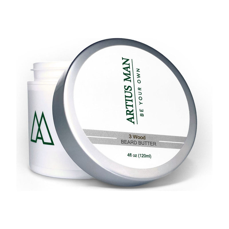 Artius Man 3 Wood Beard Butter – Luxury Hinoki, Sandalwood, and Oud Beard Conditioner (4 oz) Lavender