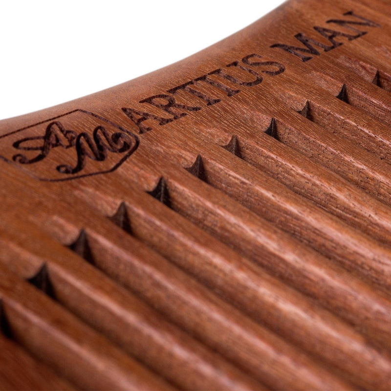 Artius Man Handmade Wood Beard Comb Sienna Wide,Medium/Small