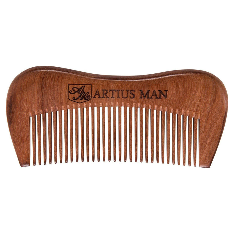 Artius Man Handmade Wood Beard Comb Sienna Medium/Small