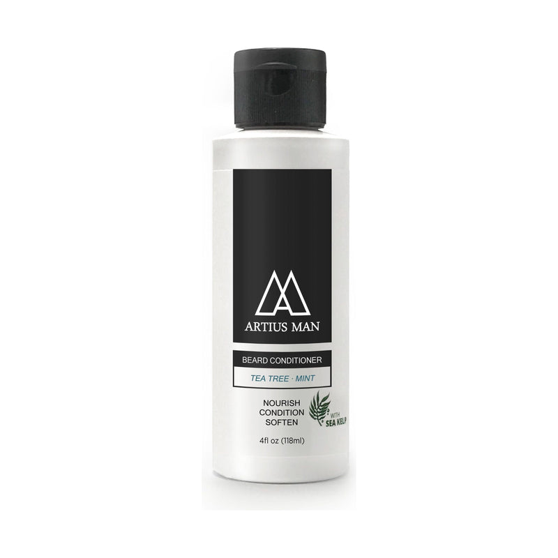 Artius Man Tea Tree Mint Beard Conditioner – Clean Mint, Herbal Woods & Fresh Forest (4 oz) Beard Conditioner Light Gray