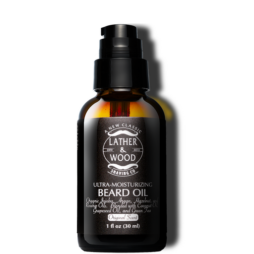 Lather & Wood Shaving Co Ultra-Moisturizing Beard Oil Men Grooming, Health Black