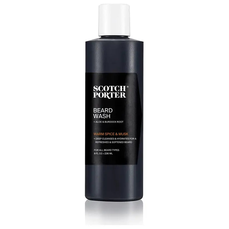 Scotch Porter Scotch Porter Warm Spice & Musk Beard Wash 8oz Beard Wash Light Gray