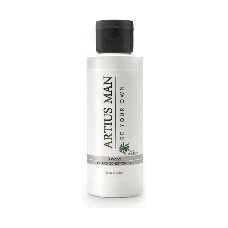 Artius Man 3 Wood Beard Conditioner – Hinoki, Oud & Sandalwood (4 oz) Beard Conditioner Light Gray