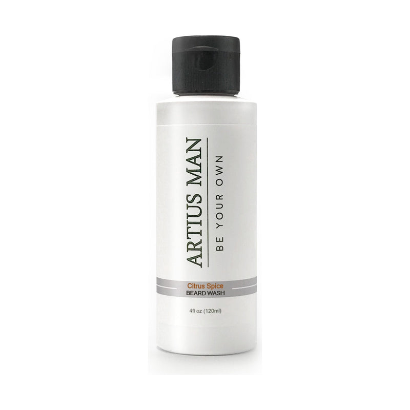 Artius Man Citrus Spice Beard Wash – Warm Spice and Sweet Citrus Beard Cleanser (4 oz) Light Gray 4 oz.