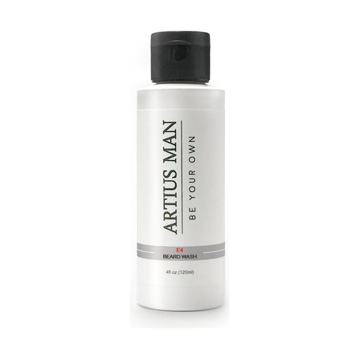 Artius Man E4 Beard Wash – Signature Citrus and Wood Beard Cleanser (4 oz) Beard Wash Light Gray 4 OZ.