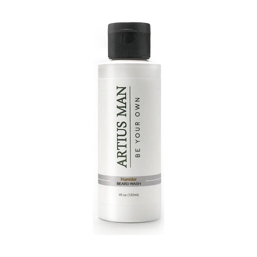Artius Man Humidor Beard Wash – Cherry, Tobacco, and Oud Beard Cleanser (4 oz) Beard Wash Light Gray