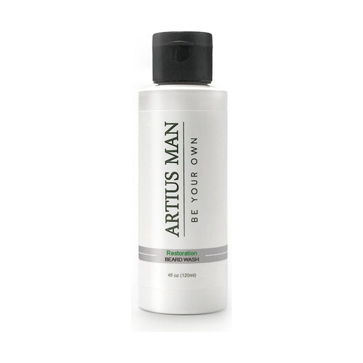 Artius Man Restoration Beard Wash – Luxury Cologne Style Beard Cleanser (4 oz) Beard Wash Light Gray