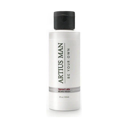 Artius Man Spiced Latte Beard Wash – Warm Coffee, Spice, and Vanilla Beard Cleanser (4 oz) Beard Wash Light Gray 4 oz