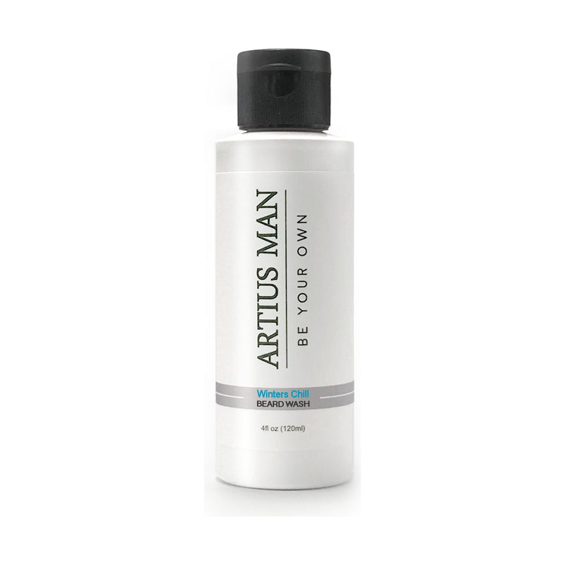Artius Man Winter’s Chill Beard Wash – Peppermint and Eucalyptus Beard Cleanser (4 oz) Beard Wash Light Gray 4 oz