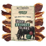 Grazly Beef Brisket Slabs - 100% Grass-Fed & Finished Black 1 Pack
