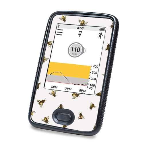 Peelz Bees DEXCOM G6 Touchscreen Receiver Peelz/Stickers White Smoke
