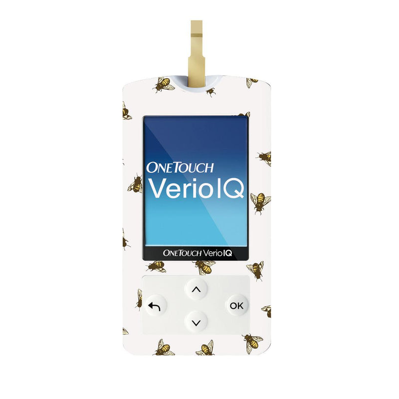 Peelz Bees for OneTouch Verio IQ Glucometer Peelz/Stickers White Smoke