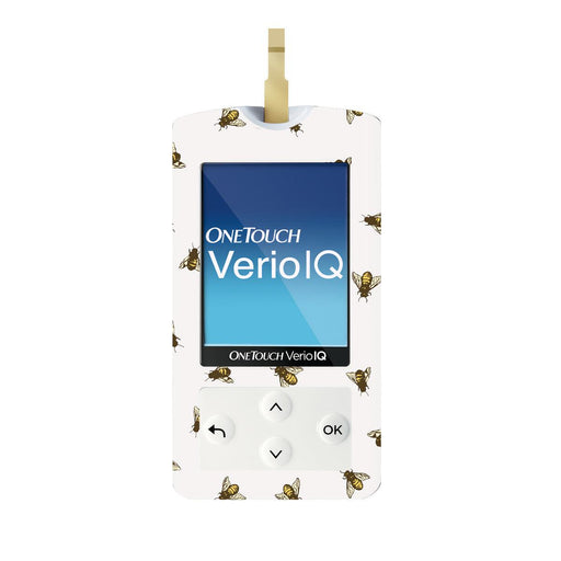 Peelz Bees for OneTouch Verio IQ Glucometer Peelz/Stickers White Smoke