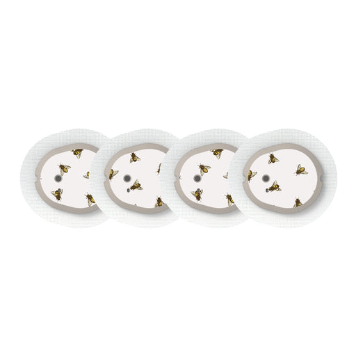 Peelz Bees for the DEXCOM G7 and Stelo Transmitter Peelz/Stickers White Smoke 4-pack (Set of 4 Stickers)