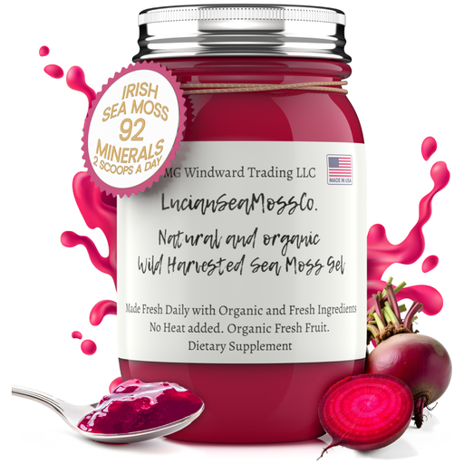 MG Windward Trading LLC Beet Root Infused Organic Sea Moss Gel Herbal Gel Light Gray 8 oz. / With Agave,8 oz. / Without Agave,16 oz. / With Agave,16 oz. / Without Agave,32 oz. / With Agave,32 oz. / Without Agave