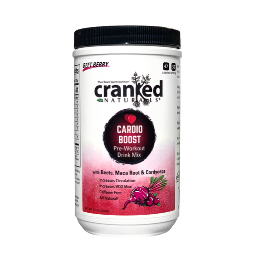 Cranked Naturals Plant Based Sports Nutrition Beet-Berry Cardio Boost Pre-Formance Pre Formance White Smoke 12.7oz Can (30 Serv)