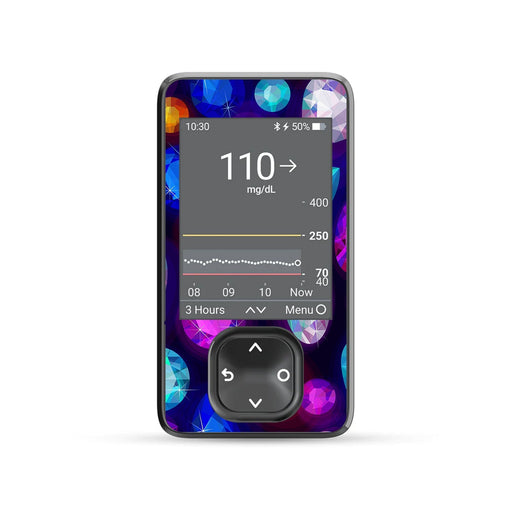 Peelz Bejeweled DEXCOM G7 and Stelo and G6 Touchscreen Receiver Sticker Peelz/Stickers Dim Gray