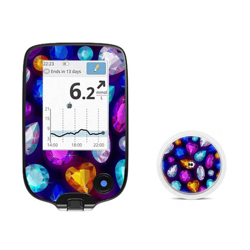 Peelz Bejeweled Freestyle Libre 2 Peelz/Stickers White Smoke Receiver + Sensor