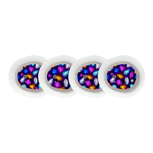 Peelz Bejeweled Sticker Designed for the DEXCOM G7 and Stelo Transmitter Peelz/Stickers White Smoke 4-pack (Set of 4 Stickers)