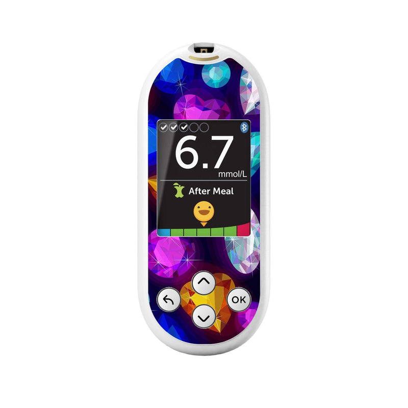 Peelz Bejeweled for OneTouch Verio Reflect Glucometer Peelz/Stickers White Smoke