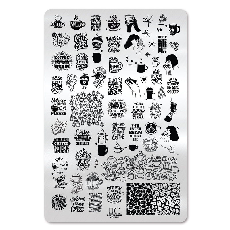 UberChic Beauty Better With Coffee Stamping Plate Black