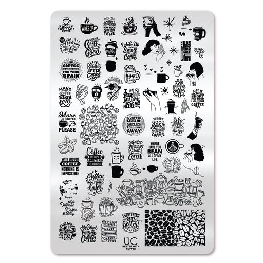 UberChic Beauty Better With Coffee Stamping Plate Black