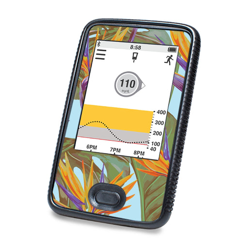 Peelz Birds of Paradise Designed for DEXCOM G6 Touchscreen Receiver Peelz/Stickers White Smoke
